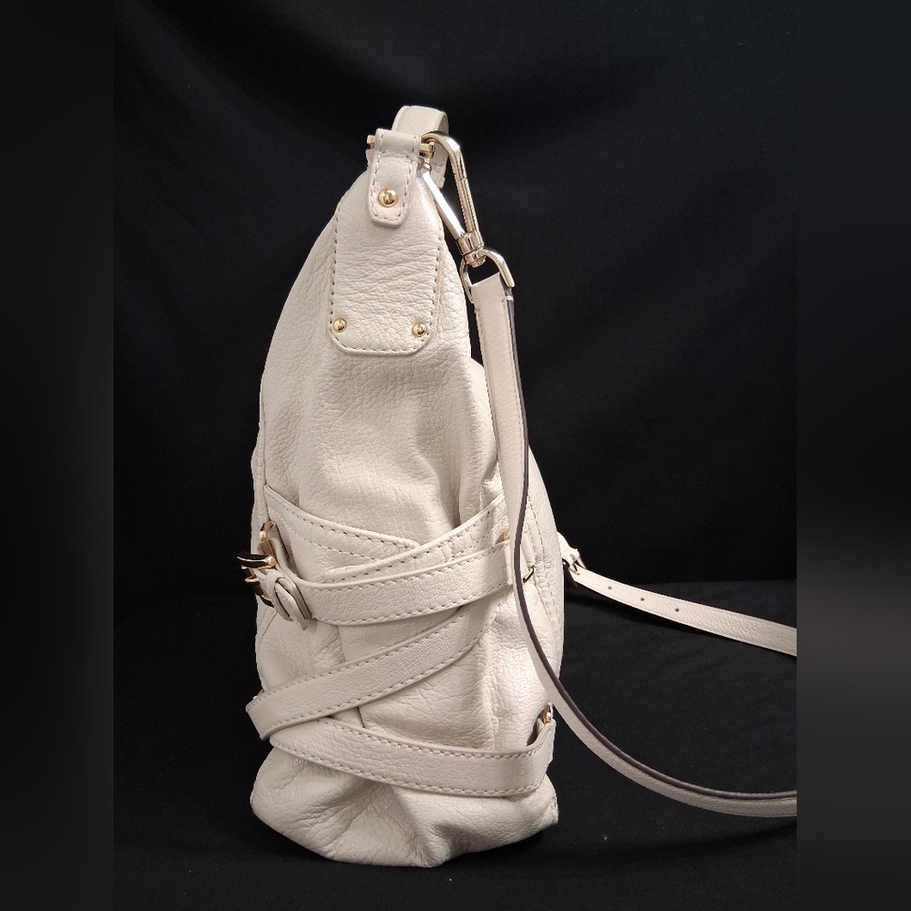 Michael Kors Cream Leather Satchel with Gold Hardware - Picture 4 of 12